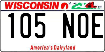 WI license plate 105NOE