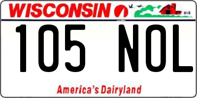 WI license plate 105NOL