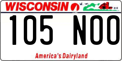 WI license plate 105NOO
