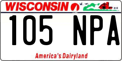 WI license plate 105NPA