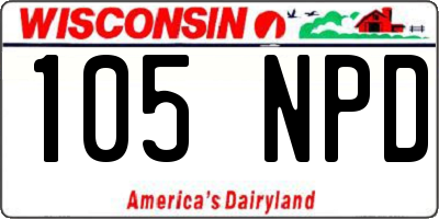 WI license plate 105NPD