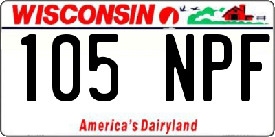 WI license plate 105NPF