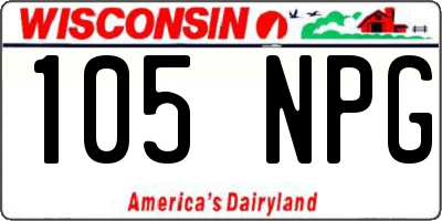 WI license plate 105NPG
