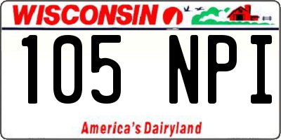 WI license plate 105NPI