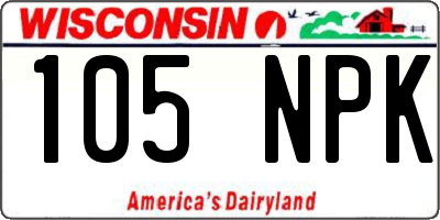 WI license plate 105NPK