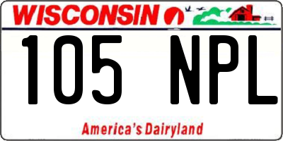 WI license plate 105NPL