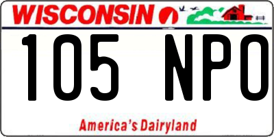 WI license plate 105NPO