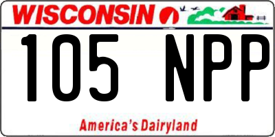 WI license plate 105NPP