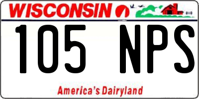 WI license plate 105NPS