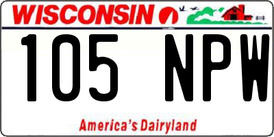 WI license plate 105NPW