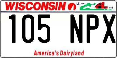 WI license plate 105NPX