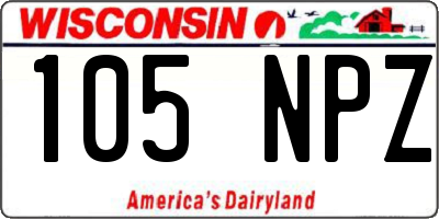 WI license plate 105NPZ