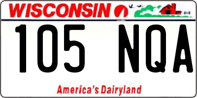 WI license plate 105NQA