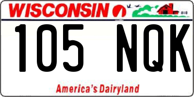 WI license plate 105NQK