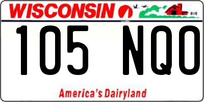 WI license plate 105NQO