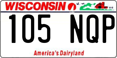 WI license plate 105NQP