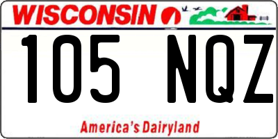 WI license plate 105NQZ