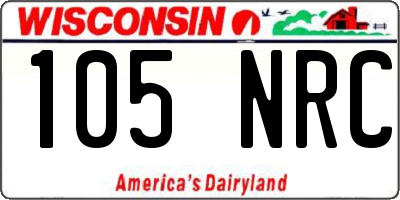 WI license plate 105NRC
