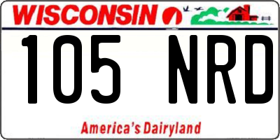 WI license plate 105NRD