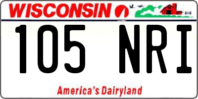 WI license plate 105NRI
