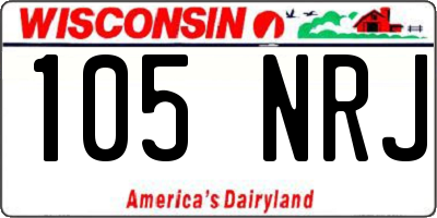 WI license plate 105NRJ