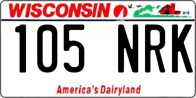 WI license plate 105NRK