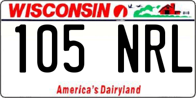 WI license plate 105NRL