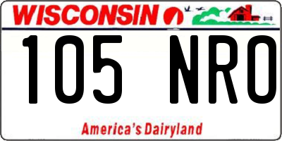 WI license plate 105NRO