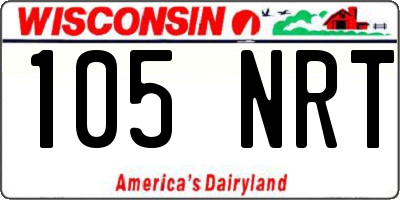 WI license plate 105NRT
