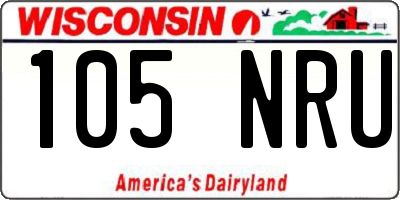 WI license plate 105NRU