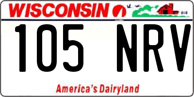 WI license plate 105NRV