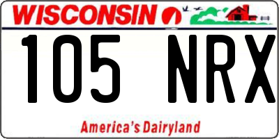 WI license plate 105NRX