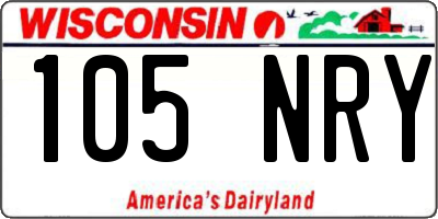 WI license plate 105NRY