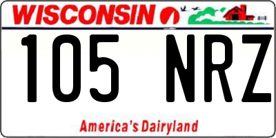 WI license plate 105NRZ
