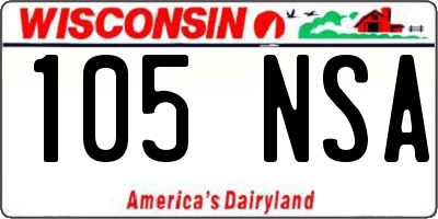 WI license plate 105NSA