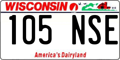 WI license plate 105NSE