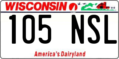 WI license plate 105NSL