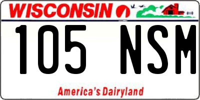 WI license plate 105NSM
