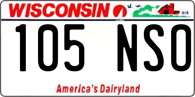 WI license plate 105NSO