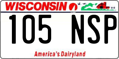WI license plate 105NSP
