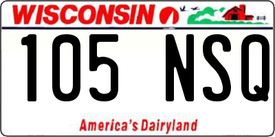 WI license plate 105NSQ
