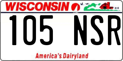 WI license plate 105NSR