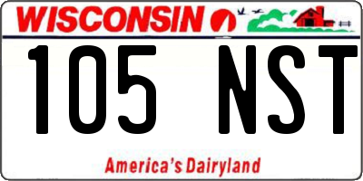 WI license plate 105NST