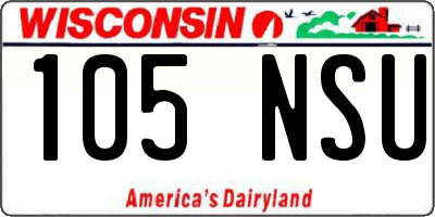 WI license plate 105NSU