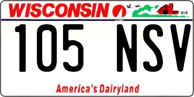 WI license plate 105NSV