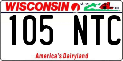 WI license plate 105NTC