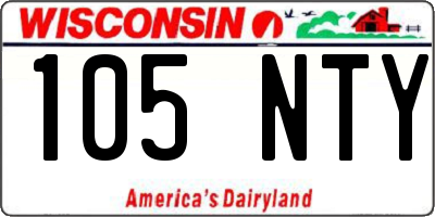 WI license plate 105NTY