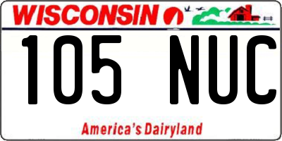 WI license plate 105NUC