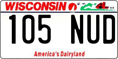 WI license plate 105NUD