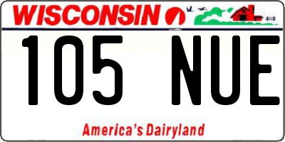 WI license plate 105NUE